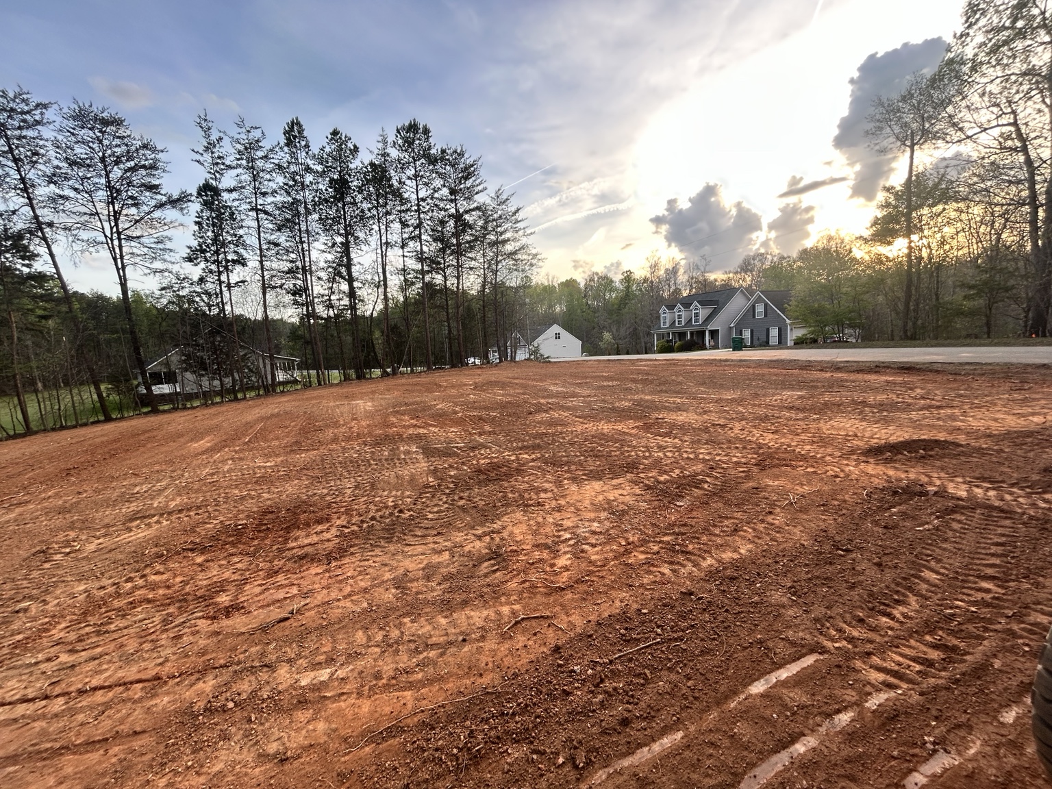 Finished graded residential site