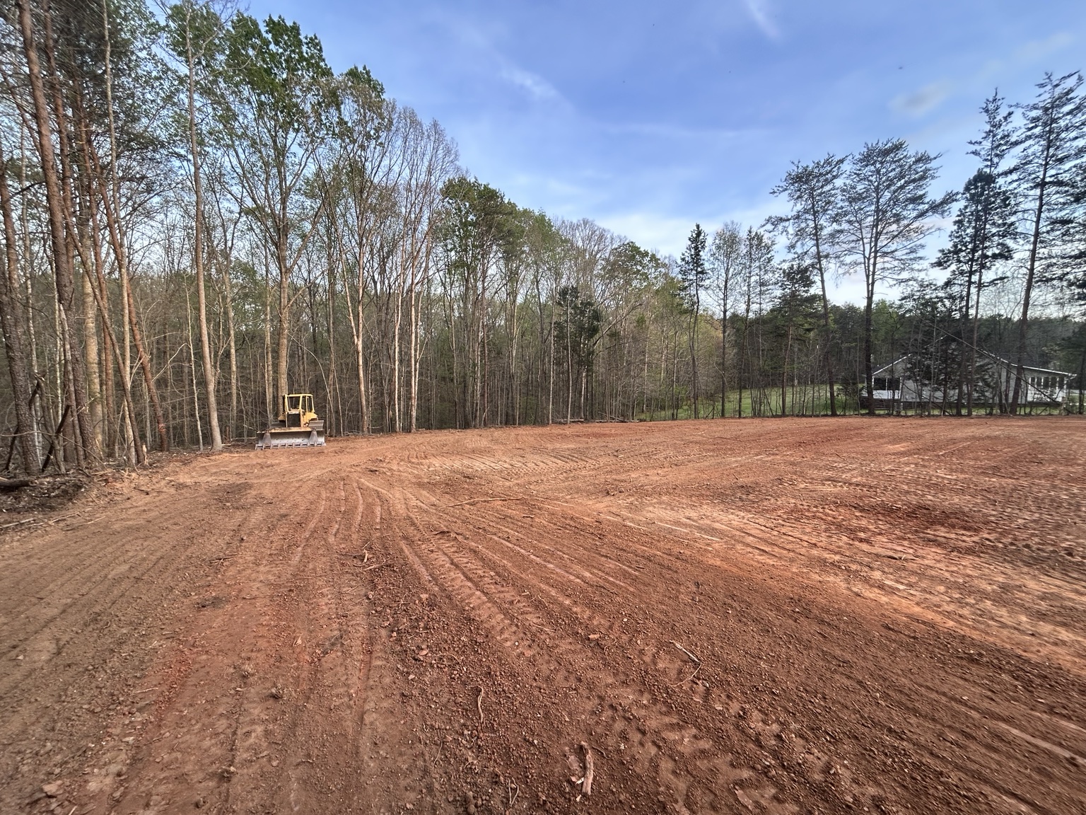 Land clearing and equipment on site